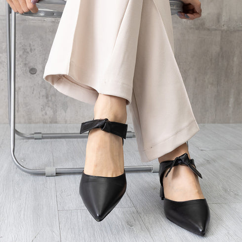 パンプス 痛くない リボンパンプスヒール きれいめパンプス 結婚式 チャンキーヒール 歩きやすいシューズ ヒール太め ポインテッドトゥ pumps 大人可愛い美脚 3MNIFEI-007