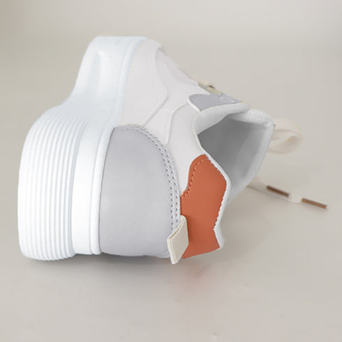 ローカット 配色スニーカーレディース美脚 可愛い カジュアル PUレザー 厚底スニーカー おしゃれ レースアップ フラットシューズ 歩きやすい靴 ボリュームソール 3PINSEN-001