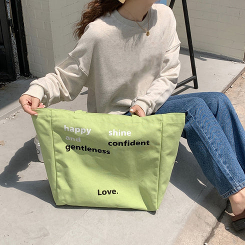 韓国 トートバッグ キャンバス 春夏新作 肩掛け エコバッグ レディース a4 大容量 シンプル おしゃれ ワンショルダーバッグ 軽量 オルチャン ファッション 3SBAOB-014