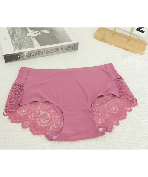 響かない ショーツ レディースシームレス バックレースショーツ セクシーランジェリー 涼感 冷感 プレーンショーツ 蒸れないスタンダードショーツ ハイウエスト無地 3SHUXIN-001