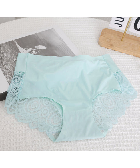 響かない ショーツ レディースシームレス バックレースショーツ セクシーランジェリー 涼感 冷感 プレーンショーツ 蒸れないスタンダードショーツ ハイウエスト無地 3SHUXIN-001