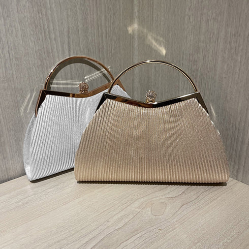 プリーツパーティーバッグ クラッチバッグ 結婚式 がま口 サブバッグ エレガント チェーンショルダーバッグ ゴージャス ハンドバッグ お呼ばれ プチプラミニバッグ 3WEINAS-001