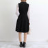 韓国ファッション ワンピース レディース ドレスワンピース ウエストマーク ドッキング aラインワンピース 膝丈 きれいめ 長袖 襟付き ワンピース 大人可愛い 3XAYAT-020