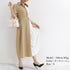 シャツワンピース ロング レディース韓国 上品 ミモレ丈 ワンピース 配色夏服 Vネック スキッパー 大人ワンピース ウエストマーク 体型カバーワンピオルチャン 3XAYAT-021
