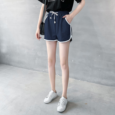 パイピング ショートパンツ 韓国 部屋着 レディース ハイウエスト サイドラインカラーパンツ 夏ルームウェア カジュアルホットパンツ スウェットパンツフィットネス 3XAYAT-033