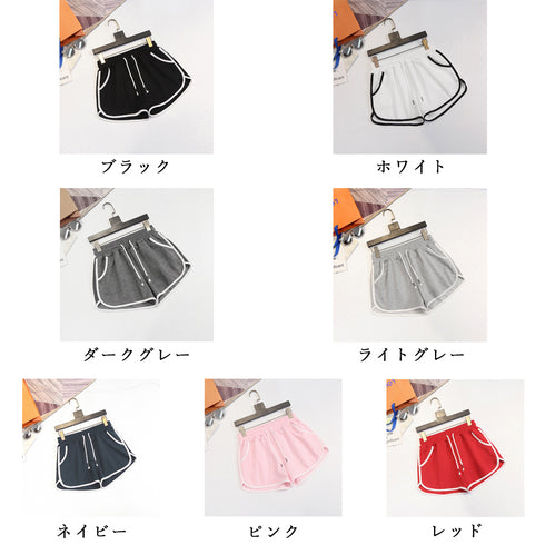 パイピング ショートパンツ 韓国 部屋着 レディース ハイウエスト サイドラインカラーパンツ 夏ルームウェア カジュアルホットパンツ スウェットパンツフィットネス 3XAYAT-033