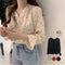 Vネック シフォンシャツ ラッパ袖 Vネック シフォンシャツ ラッパ袖 トップス 着やせ シャツブラウス カジュアル 3YUYAN-002