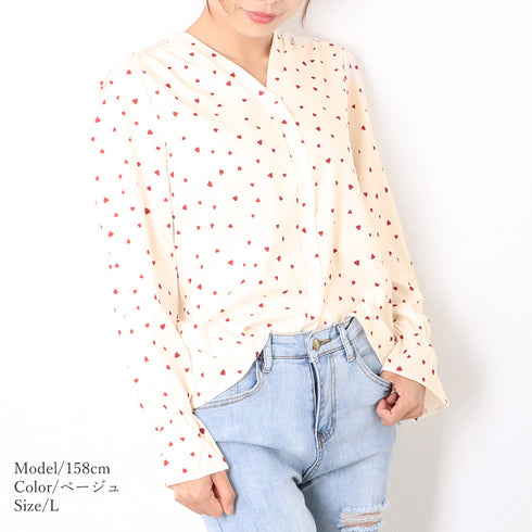 Vネック シフォンシャツ ラッパ袖 Vネック シフォンシャツ ラッパ袖 トップス 着やせ シャツブラウス カジュアル 3YUYAN-002