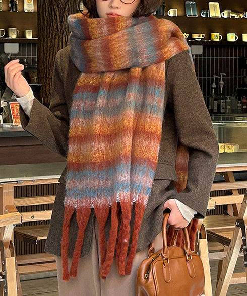 ボリュームマフラー大判 ふわふわマフラー 秋冬レディース 大判マフラー もこもこ 防寒保温マフラー フリンジ お出掛け 暖かいマフラー 大判ストール 通勤 通学 617WJ-001