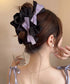 ヘアクリップ リボンバンスクリップ韓国風 レディース ビッグリボンヘアアクセサリー フェミニン 大人可愛い 髪飾り 軽量 ヘアアレンジ簡単 まとめ髪上品 結婚式 617XW-014
