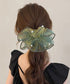 ボリュームシュシュオーガンジーヘアアクセ パールシュシュ きれいめ上品 大ぶりシアーシュシュ大きめ 透け感シアー髪飾り 大人可愛いヘアアクセサリー 韓国風 髪留め 617XW-024