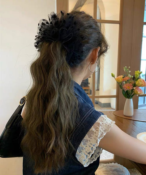 透け感シュシュ 大きめ 韓国風 ヘアゴム レディース ヘアアレンジ おしゃれ オルチャン 大人 可愛い 髪飾り 卒業式 入学式 結婚式 発表会 フェミニン 雑貨 617XW-025