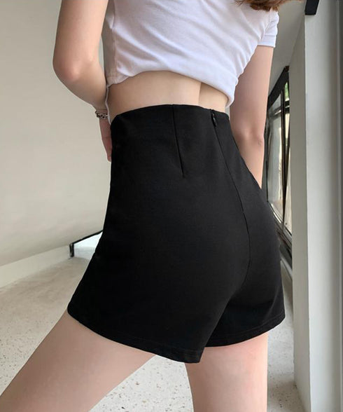 ショートパンツ レディース ボトムス ハイウエスト ホットパンツ タイトボトムス 着やせ ショーパン カジュアル セクシー 美脚シルエット 脚長見せ 春夏 617KZ-003