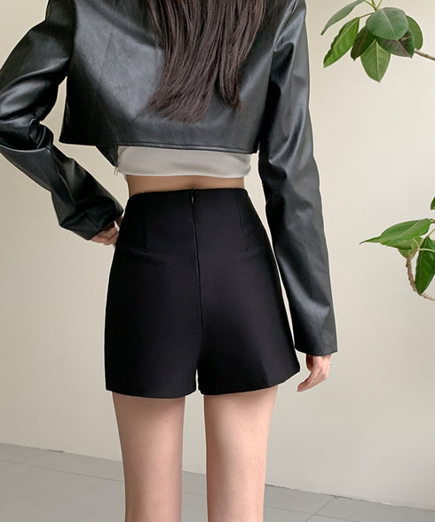 ショートパンツ レディース ボトムス ハイウエスト ホットパンツ タイトボトムス 着やせ ショーパン カジュアル セクシー 美脚シルエット 脚長見せ 春夏 617KZ-003