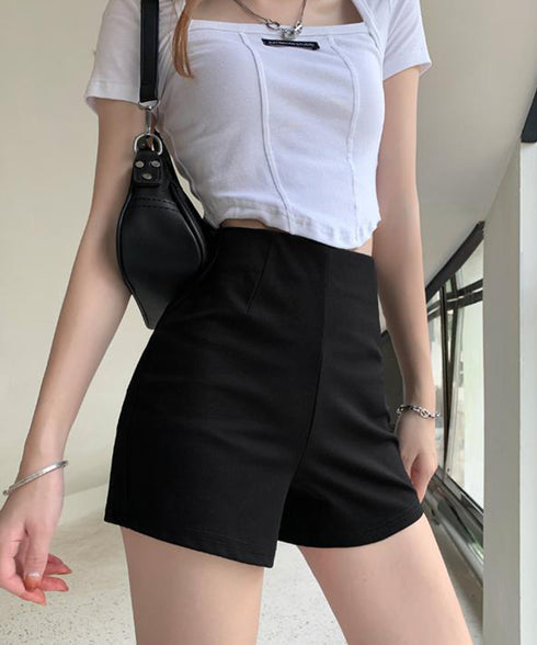 ショートパンツ レディース ボトムス ハイウエスト ホットパンツ タイトボトムス 着やせ ショーパン カジュアル セクシー 美脚シルエット 脚長見せ 春夏 617KZ-003