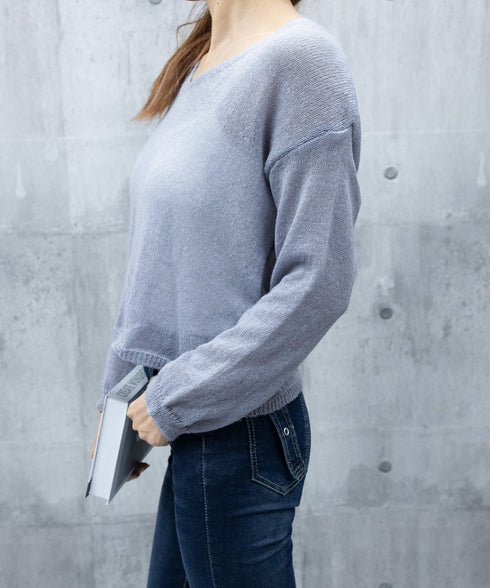 透け感ニットトップス Vネック 長袖春服 レディース カジュアル ニットウェア 韓国風 ニットソー 春夏秋 ニットセーター お洒落 ニットプルオーバー きれいめ 617SY-008