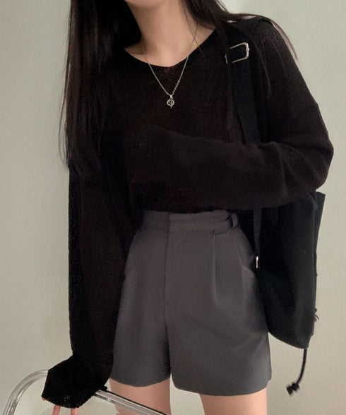 透け感ニットトップス Vネック 長袖春服 レディース カジュアル ニットウェア 韓国風 ニットソー 春夏秋 ニットセーター お洒落 ニットプルオーバー きれいめ 617SY-008