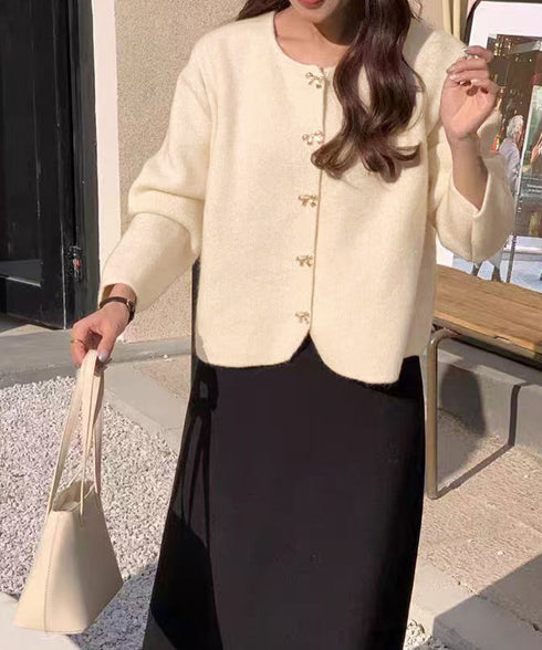 金ボタンニットカーディガン 秋冬 韓国風 レディース ニットトップス 前開きニットウェア無地 ニットセーター長袖 ニット羽織 着回し おしゃれ ニットアウター通学 617SY-012