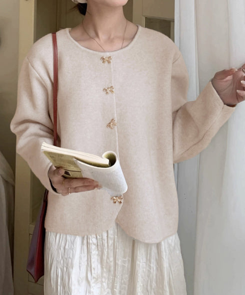 金ボタンニットカーディガン 秋冬 韓国風 レディース ニットトップス 前開きニットウェア無地 ニットセーター長袖 ニット羽織 着回し おしゃれ ニットアウター通学 617SY-012