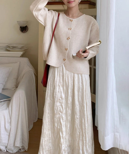 金ボタンニットカーディガン 秋冬 韓国風 レディース ニットトップス 前開きニットウェア無地 ニットセーター長袖 ニット羽織 着回し おしゃれ ニットアウター通学 617SY-012