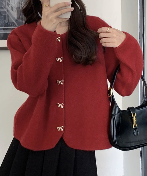 金ボタンニットカーディガン 秋冬 韓国風 レディース ニットトップス 前開きニットウェア無地 ニットセーター長袖 ニット羽織 着回し おしゃれ ニットアウター通学 617SY-012