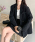 ダブルボタンテーラードジャケットアウター 肩パッド入りオーバーサイズジャケット ポケット付き スーツジャケット オフィスカジュアル 韓国風 ベーシックアウター長袖 617SY-015