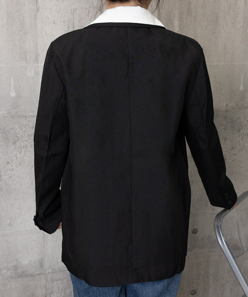 ダブルボタンテーラードジャケットアウター 肩パッド入りオーバーサイズジャケット ポケット付き スーツジャケット オフィスカジュアル 韓国風 ベーシックアウター長袖 617SY-015