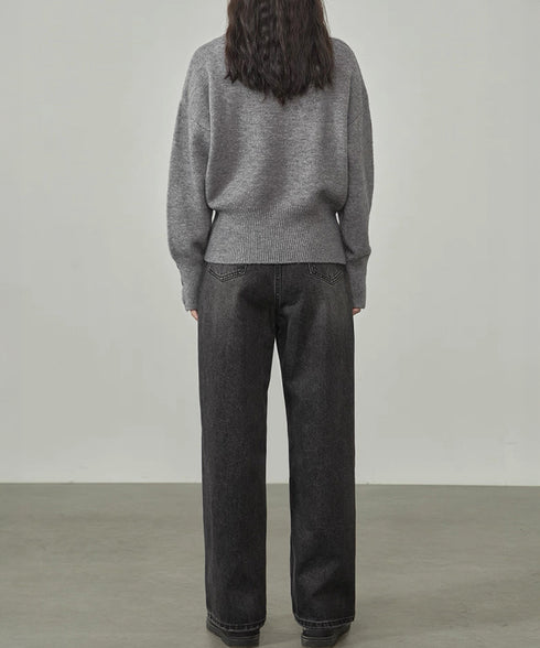 タートルネックリブニット トップス秋冬服 ハイネックニット レディース きれいめ 折り襟ニットソー 着やせ 大人 可愛いニット シンプル ドロップショルダーニット 617SY-016