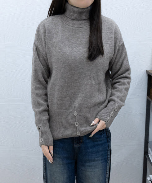 タートルネックリブニット トップス秋冬服 ハイネックニット レディース きれいめ 折り襟ニットソー 着やせ 大人 可愛いニット シンプル ドロップショルダーニット 617SY-016