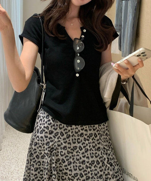 ニットトップス 半袖Vネックサマーニット ニットカットソー レディース 無地ハーフボタン 柔らかいプルオーバー 通勤服 おしゃれ夏ニット ベーシック 着回し力抜群 617SY-024