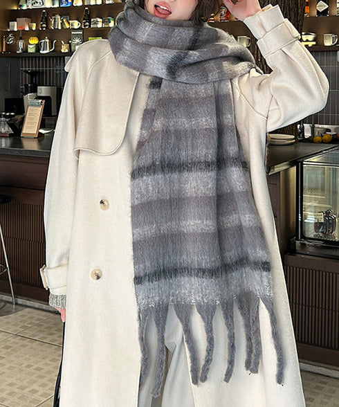 ボリュームマフラー大判 ふわふわマフラー 秋冬レディース 大判マフラー もこもこ 防寒保温マフラー フリンジ お出掛け 暖かいマフラー 大判ストール 通勤 通学 617WJ-001