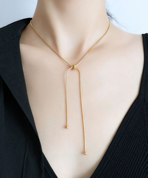 ロングネックレス ラリエット Y字ネックレス 大人カジュアル トレンド 流行人気 韓流 アクセサリー パーティージュエリー シンプル きれいめ首飾り 617XL-002