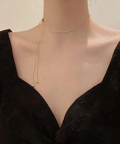 ロングネックレス ラリエット Y字ネックレス 大人カジュアル トレンド 流行人気 韓流 アクセサリー パーティージュエリー シンプル きれいめ首飾り 617XL-002