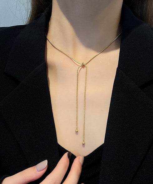 ロングネックレス ラリエット Y字ネックレス 大人カジュアル トレンド 流行人気 韓流 アクセサリー パーティージュエリー シンプル きれいめ首飾り 617XL-002