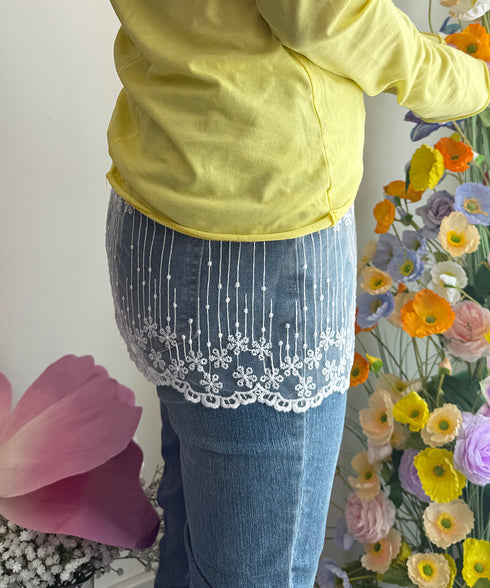 シアーラップスカート レースヒップカバー つけすそ シースルー付け裾 レイヤード ウエストリボン フェミニンスカート マルチウェア ガーリー ショート丈スカート 617XW-002