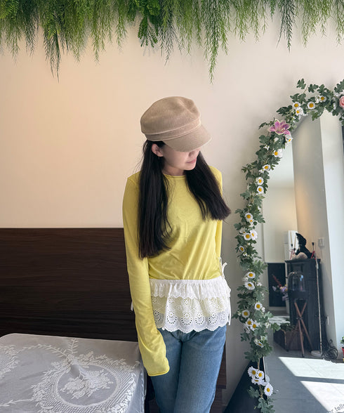 シアーラップスカート レースヒップカバー つけすそ シースルー付け裾 レイヤード ウエストリボン フェミニンスカート マルチウェア ガーリー ショート丈スカート 617XW-002