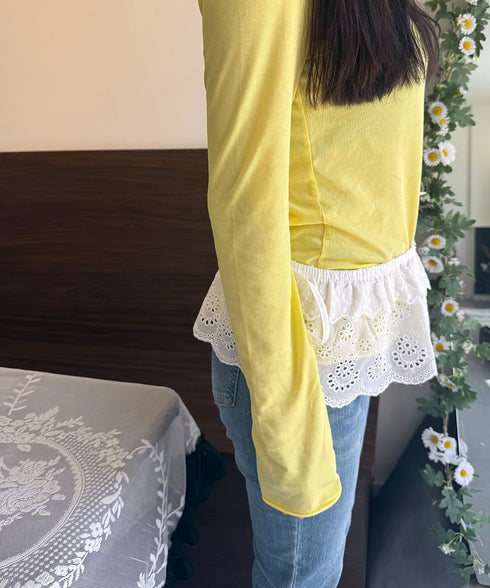 シアーラップスカート レースヒップカバー つけすそ シースルー付け裾 レイヤード ウエストリボン フェミニンスカート マルチウェア ガーリー ショート丈スカート 617XW-002