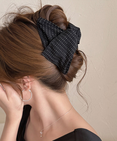 ヘアクリップ大きめアクリルバンスクリップ 可愛い ドット柄 レディース 髪飾り韓国風 上品 アクセサリー 大人っぽい ヘアアクセ フェミニンプチプラ 617XW-003