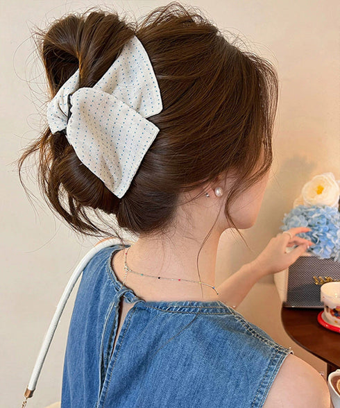 ヘアクリップ大きめアクリルバンスクリップ 可愛い ドット柄 レディース 髪飾り韓国風 上品 アクセサリー 大人っぽい ヘアアクセ フェミニンプチプラ 617XW-003