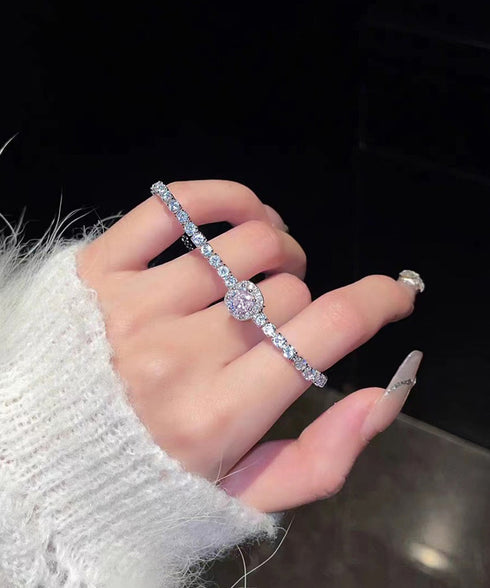 ラインストーンブレスレット韓国風バングル キラキラジュエリー レディース 華奢 ゴールド シルバー ビジューアクセサリー 上品 ギフト デートコーデ 派手 結婚式 617XW-011