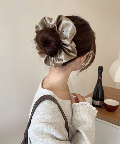 ビッグドットシュシュ ボリュームヘアゴム レディース ヘアアクセサリー おしゃれ髪飾り 女子会 パーティー ヘアアレンジ 髪留め 可愛い オルチャン 簡単まとめ髪 617XW-013