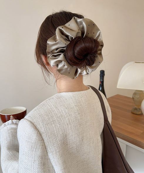 ビッグドットシュシュ ボリュームヘアゴム レディース ヘアアクセサリー おしゃれ髪飾り 女子会 パーティー ヘアアレンジ 髪留め 可愛い オルチャン 簡単まとめ髪 617XW-013