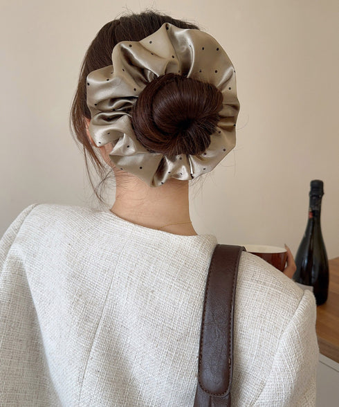 ビッグドットシュシュ ボリュームヘアゴム レディース ヘアアクセサリー おしゃれ髪飾り 女子会 パーティー ヘアアレンジ 髪留め 可愛い オルチャン 簡単まとめ髪 617XW-013