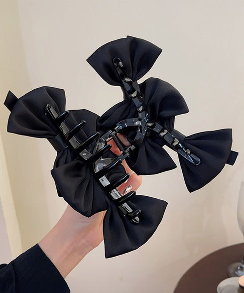 ヘアクリップ リボンバンスクリップ韓国風 レディース ビッグリボンヘアアクセサリー フェミニン 大人可愛い 髪飾り 軽量 ヘアアレンジ簡単 まとめ髪上品 結婚式 617XW-014