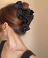 ヘアクリップ リボンバンスクリップ韓国風 レディース ビッグリボンヘアアクセサリー フェミニン 大人可愛い 髪飾り 軽量 ヘアアレンジ簡単 まとめ髪上品 結婚式 617XW-014