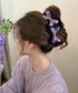 ヘアクリップ リボンバンスクリップ韓国風 レディース ビッグリボンヘアアクセサリー フェミニン 大人可愛い 髪飾り 軽量 ヘアアレンジ簡単 まとめ髪上品 結婚式 617XW-014