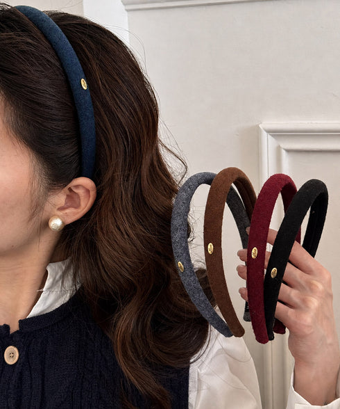 スリムカチューシャ シンプル 大人可愛い レディース ヘアバンド 韓国風 ヘアアクセサリー 無地 ワンポイント 抜け感ヘアスタイル 5色 ヘアアレンジアイテム 617XW-015
