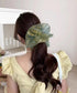 ボリュームシュシュオーガンジーヘアアクセ パールシュシュ きれいめ上品 大ぶりシアーシュシュ大きめ 透け感シアー髪飾り 大人可愛いヘアアクセサリー 韓国風 髪留め 617XW-024