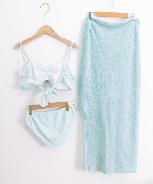 ビキニ 水着3点セットパレオ付き 韓国風 レディース 巻きスカート セクシー水着 体型カバー水着 セパレート 大人 可愛い スイムウエア お洒落水着 プール海旅行 617YY-002