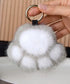 足跡キーホルダー もこもこファーチャーム ふわふわバッグチャーム リング付き 猫の肉球キーリング キーチェーン可愛いバッグ飾り 鞄アクセサリーお洒落ミニチャーム 6ERHANG-001